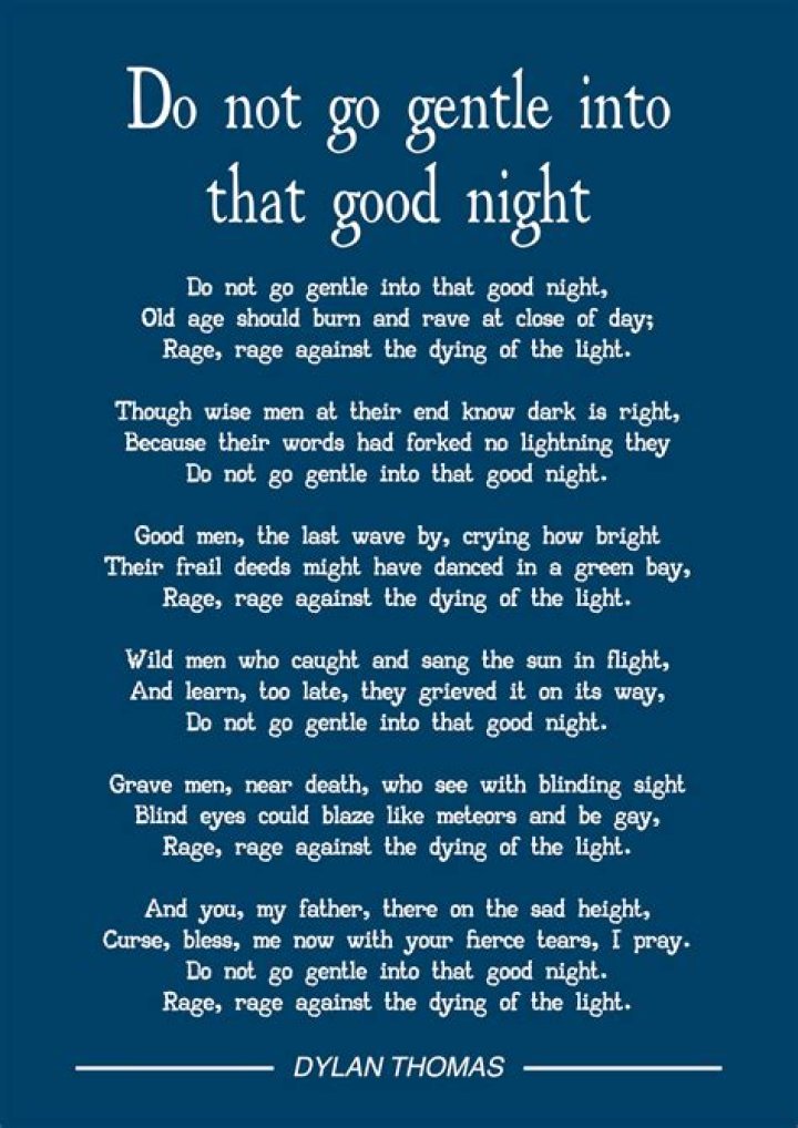 Do not go quietly into the night meaning?