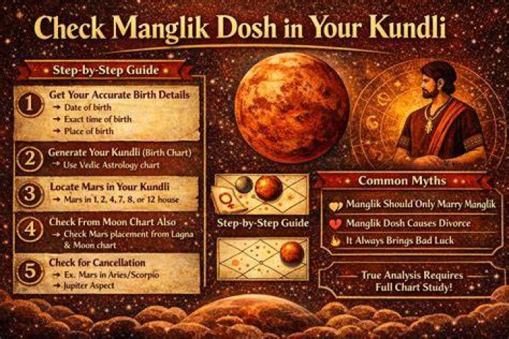 How can I know my Manglik Dosh in kundali?