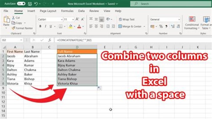 How do I combine 5 cells in Excel?