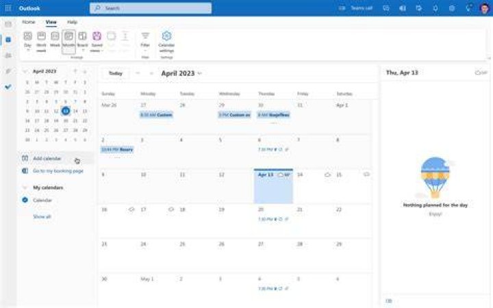 How do I create an organization calendar in Outlook?