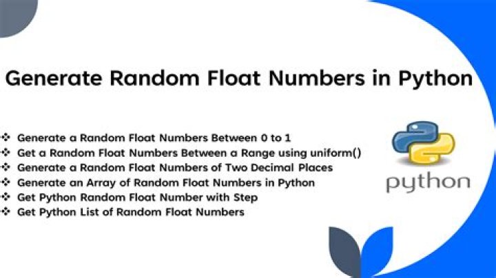 How do you generate a range of random float numbers in Python?