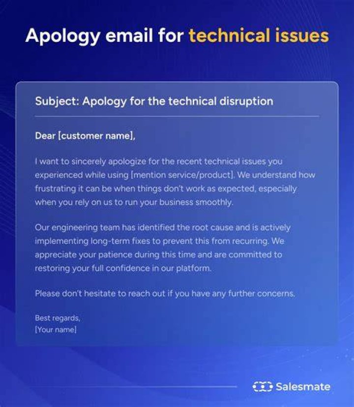 How do you write a technical issue email?