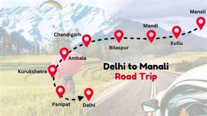 How far is Manali from Delhi by road?