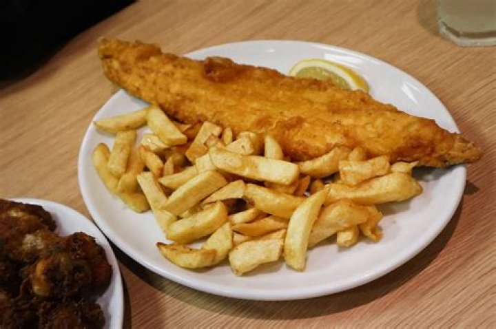 How many calories are in a small chip shop fish and chips?