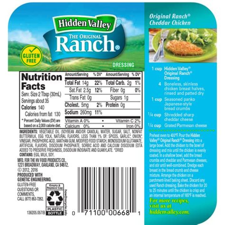 How many calories are in Hidden Valley Ranch Dip?