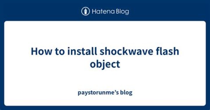 Is Shockwave Flash still supported?