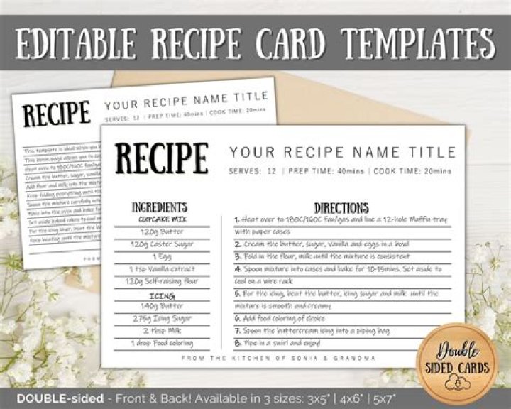 Is there a recipe card template in Word?