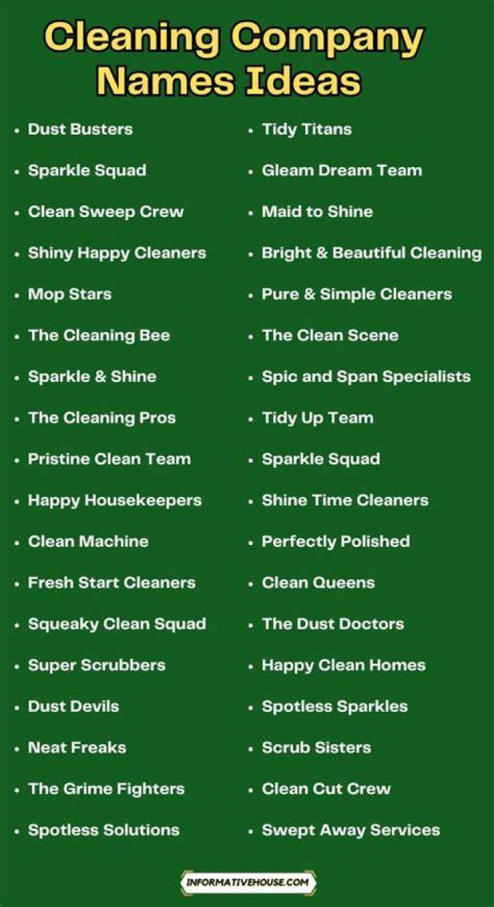 What are some good cleaning business names?