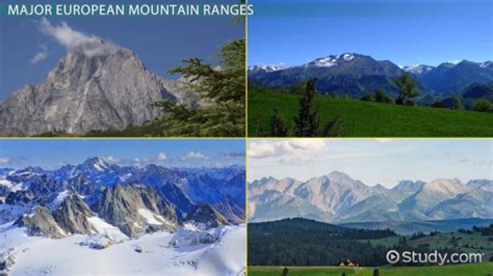 What are the 10 major mountain ranges in Europe?