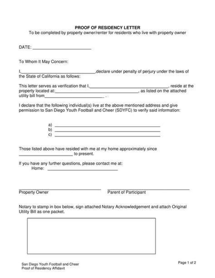 What can be used as proof of residency California?