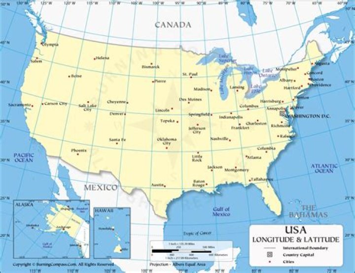 What city is located 51 degrees north?