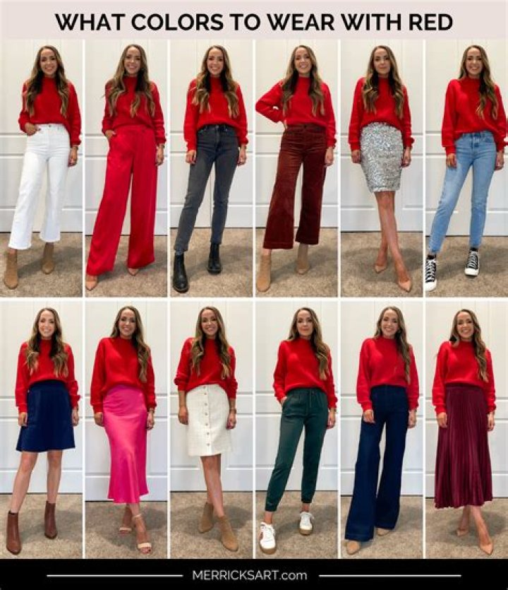 What color goes best with red heels?