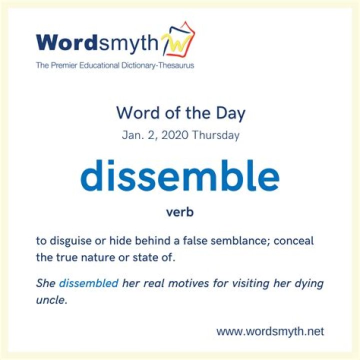 What does dissemble mean?