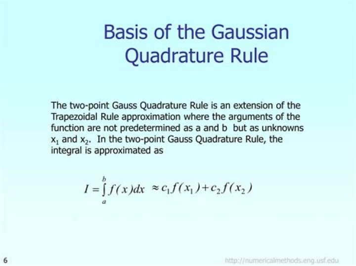 What is 2 point Gauss quadrature?