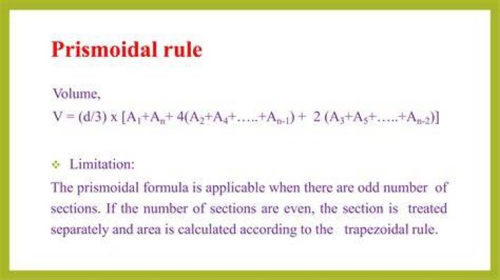 What is Prismoidal formula?
