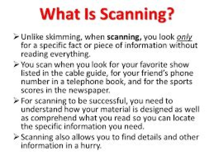 What is scanning in writing?