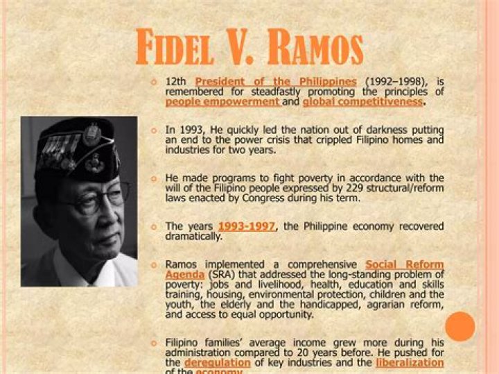 What is the contribution of Fidel V Ramos in science and technology?