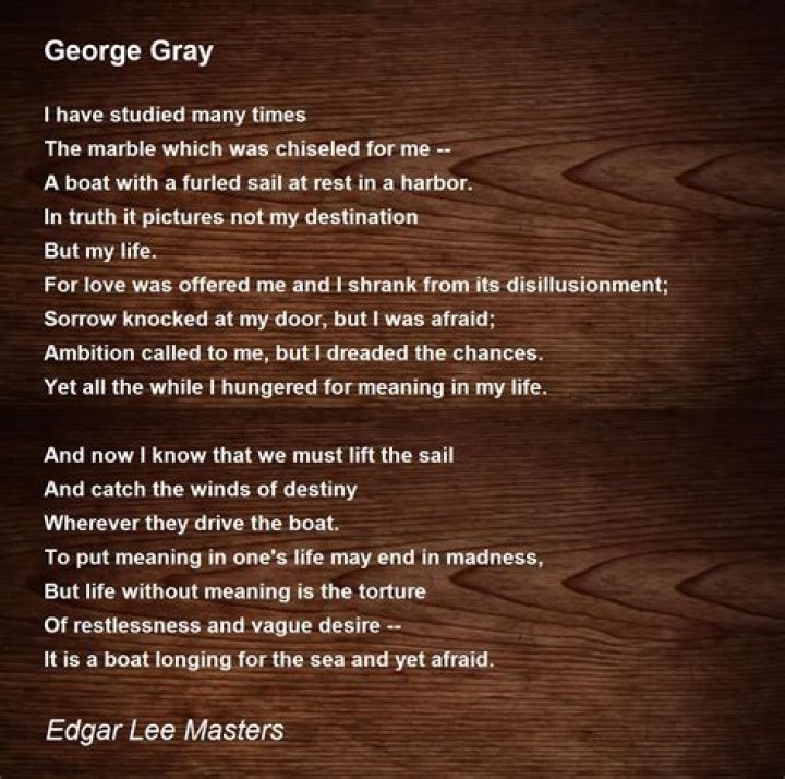 What is the meaning of George Gray poem?
