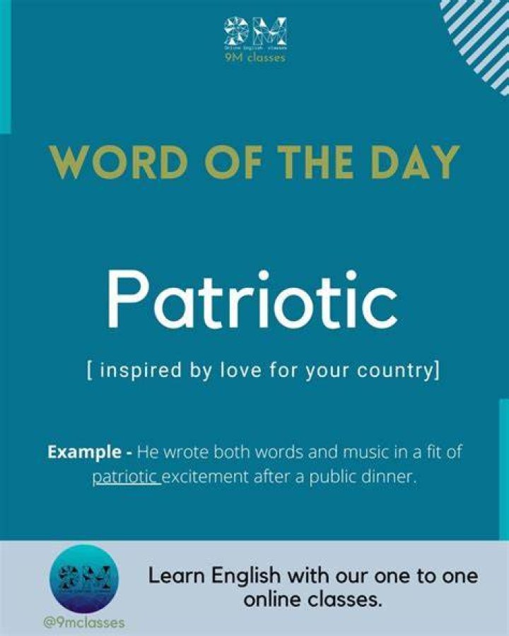 What is the meaning of patriotic song in English?