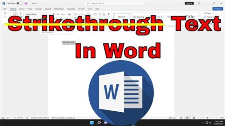 What is the shortcut to strikethrough text in Word?