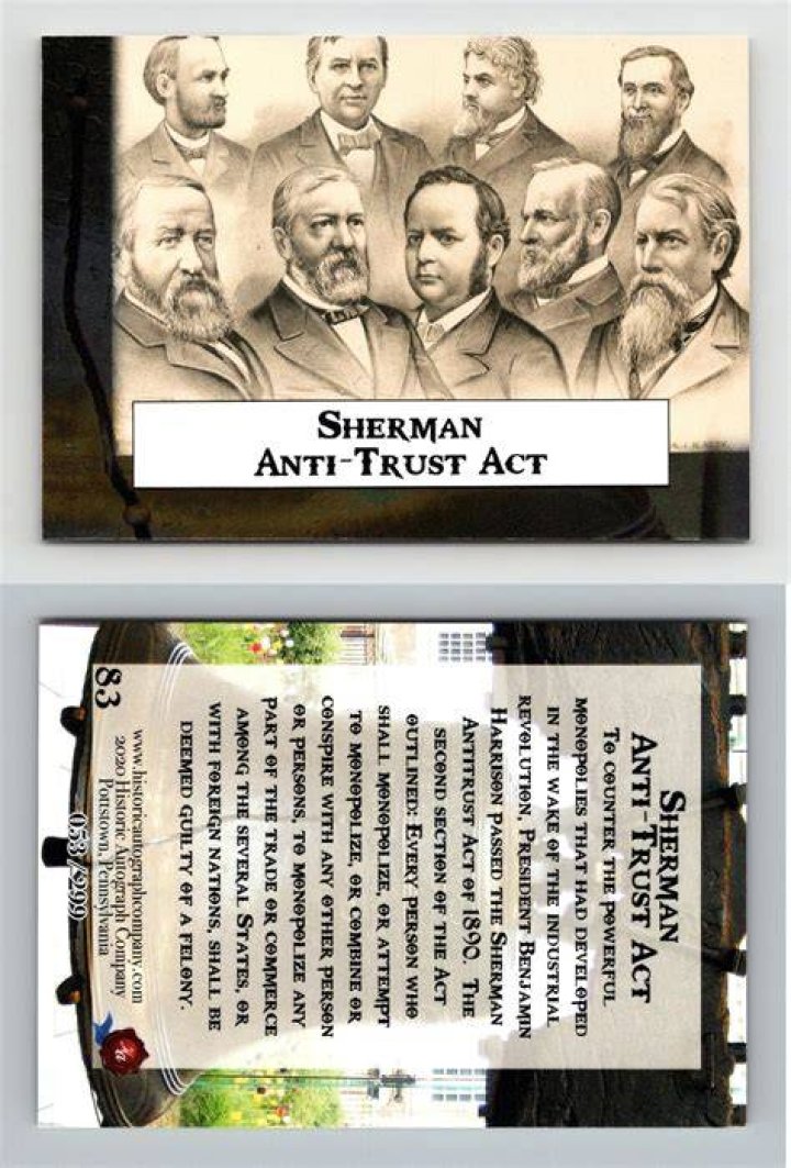 Who was president during the Sherman Antitrust Act?